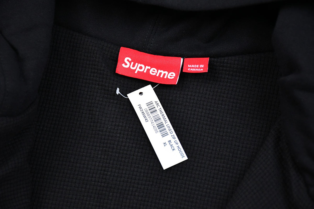Supreme Arc Thermal Lined Zip Up Hooded Sweatshirt