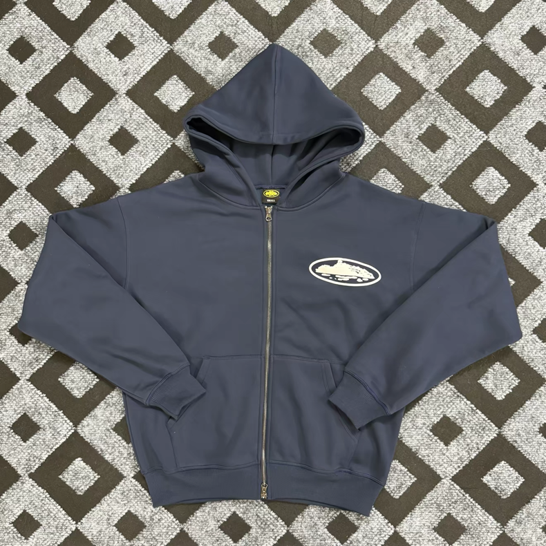 Island Puff Print Zip Hoodie