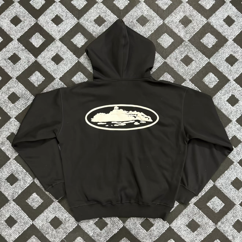 Island Puff Print Zip Hoodie