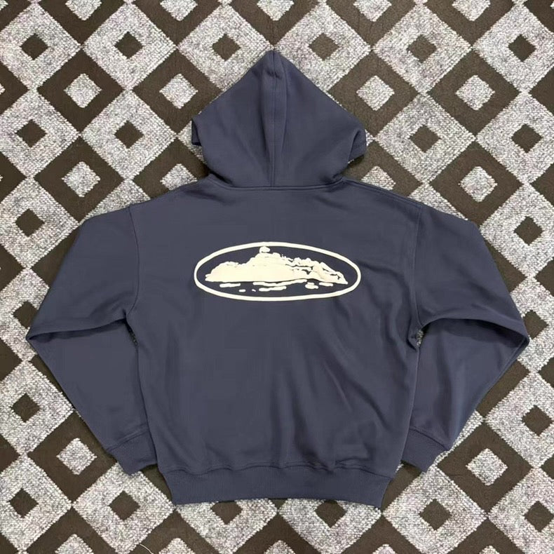 Island Puff Print Zip Hoodie