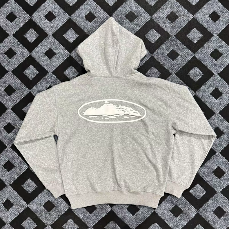 Island Puff Print Zip Hoodie