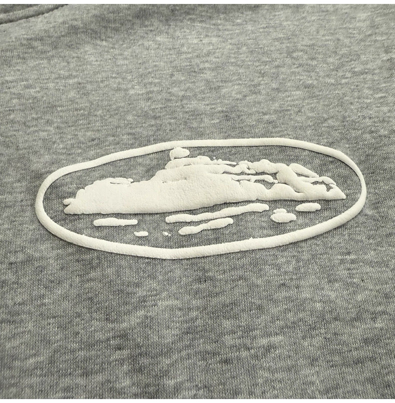 Island Puff Print Zip Hoodie